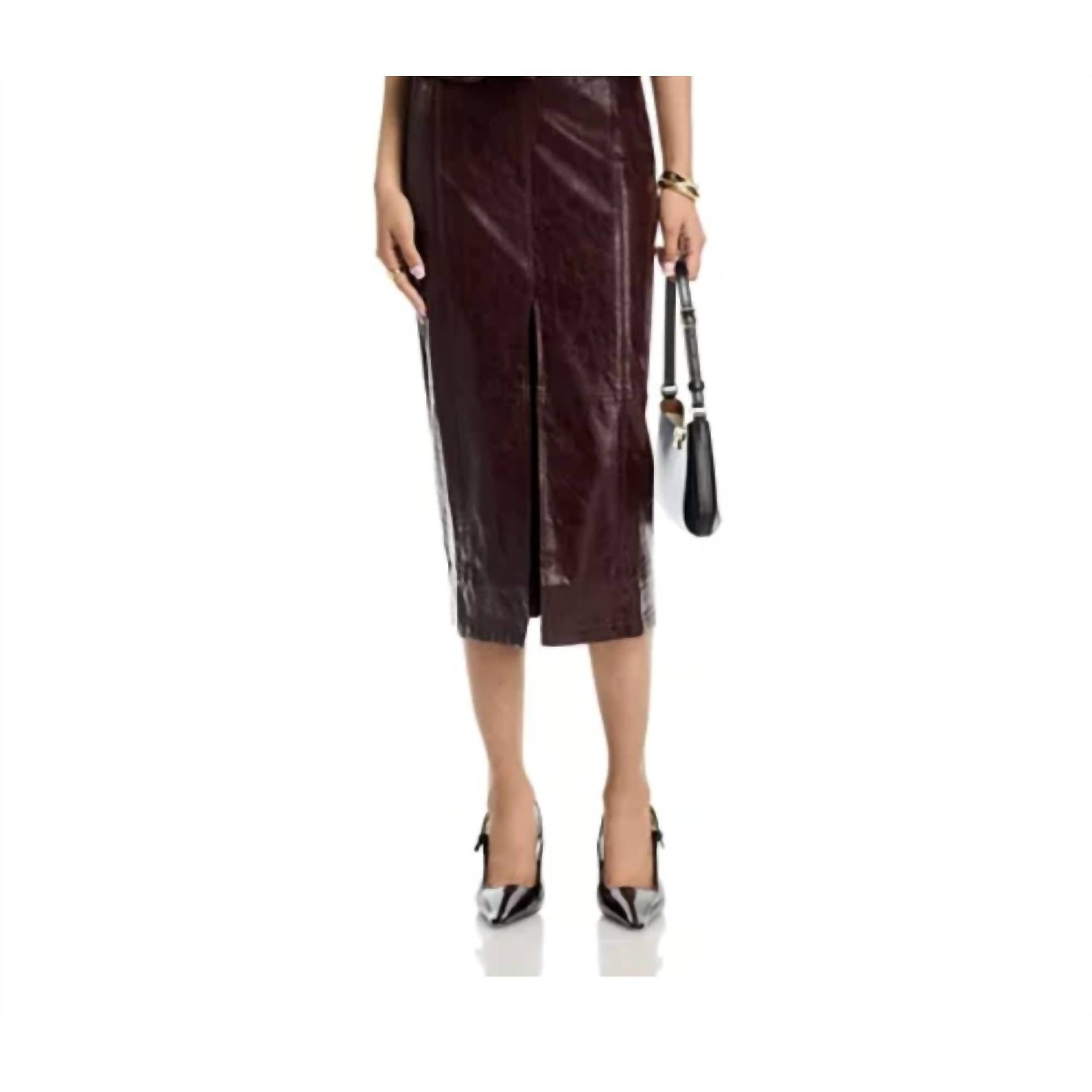 New Lost + Wander Valor Of Venus Midi Skirt In Merlot